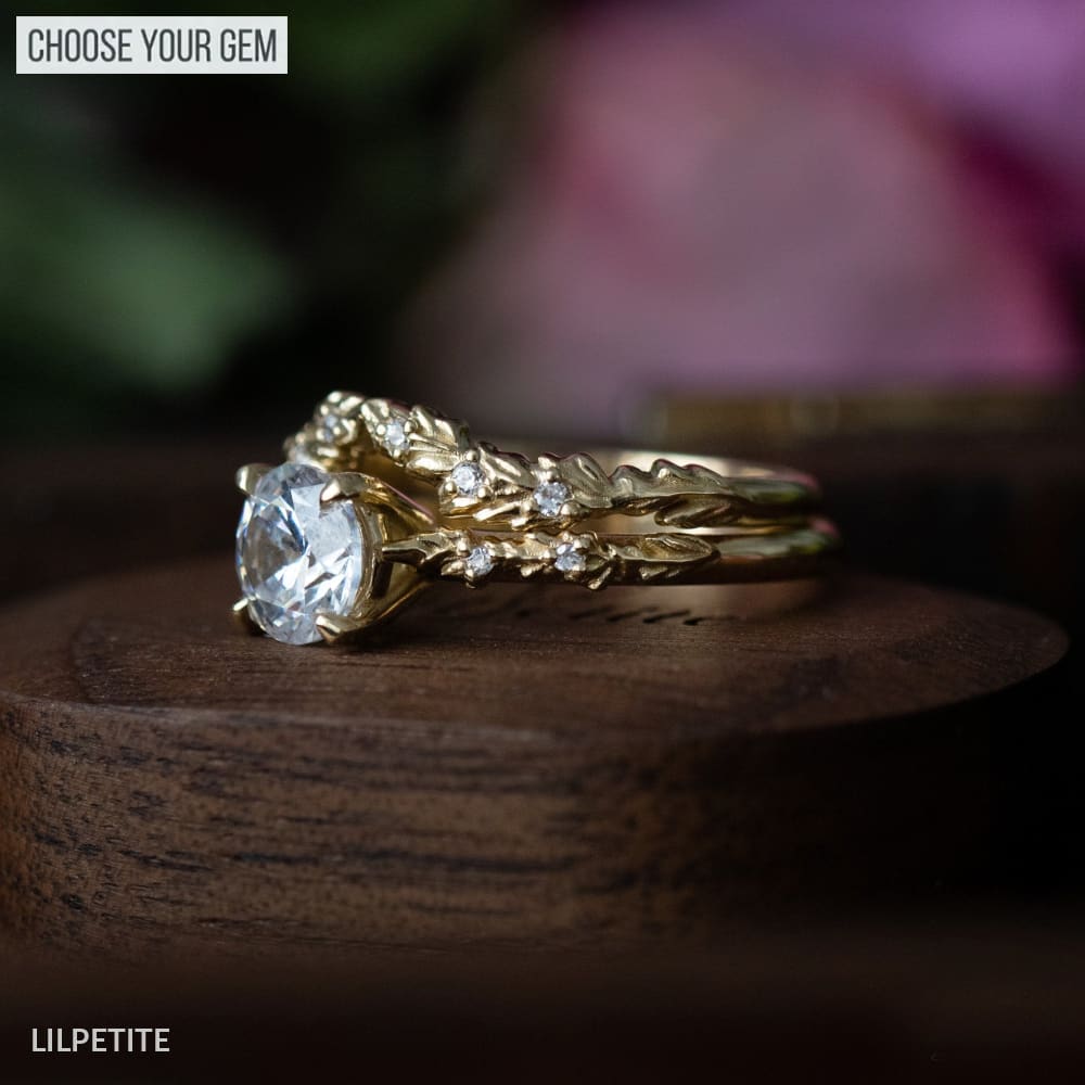 Elvish Engagement ring set Choose A Diamond