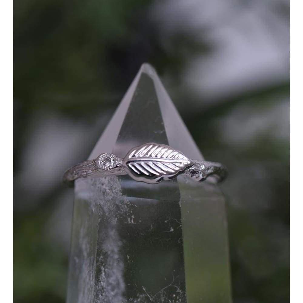Leaf Diamond Twig Ring