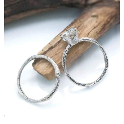 Round Moissanite twig ring