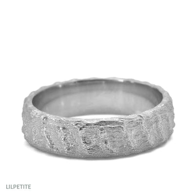 ARES wide textured men wedding ring