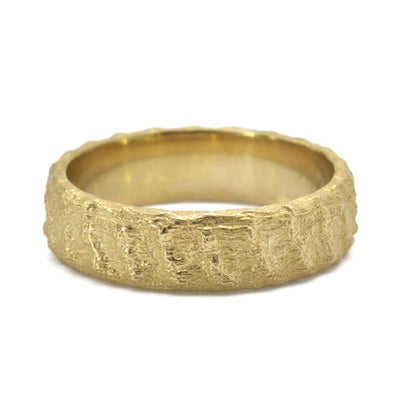 ARES wide textured men wedding ring