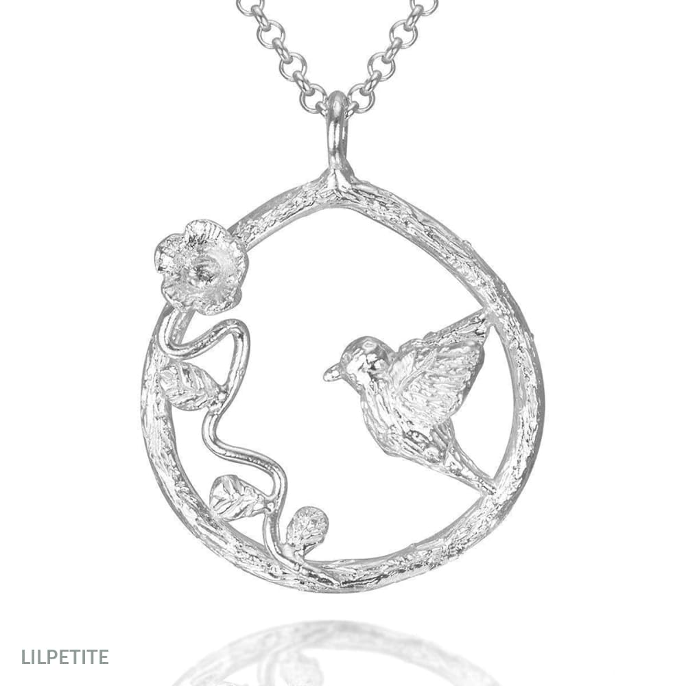 Hoop Twig Bird Necklace