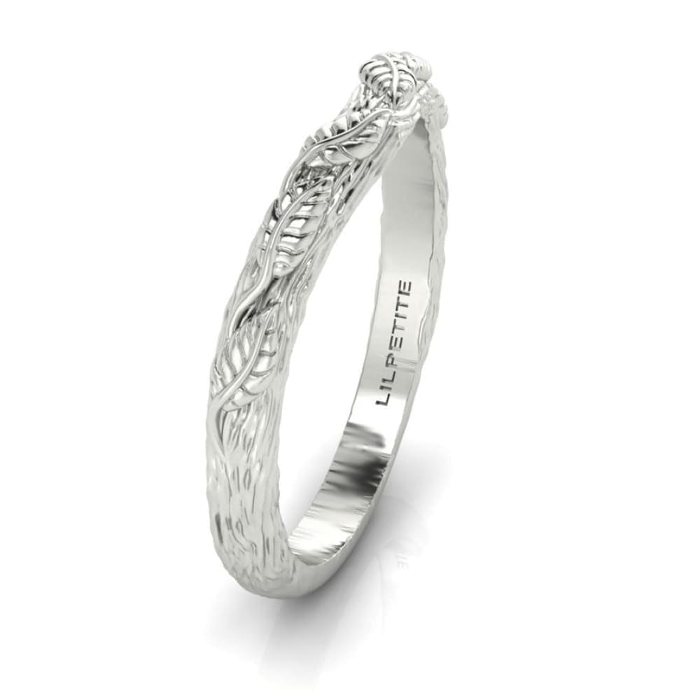 Climbing Leaves - tree bark wedding ring