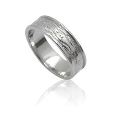 Into The Woods - Tree Bark Wide Wedding Band