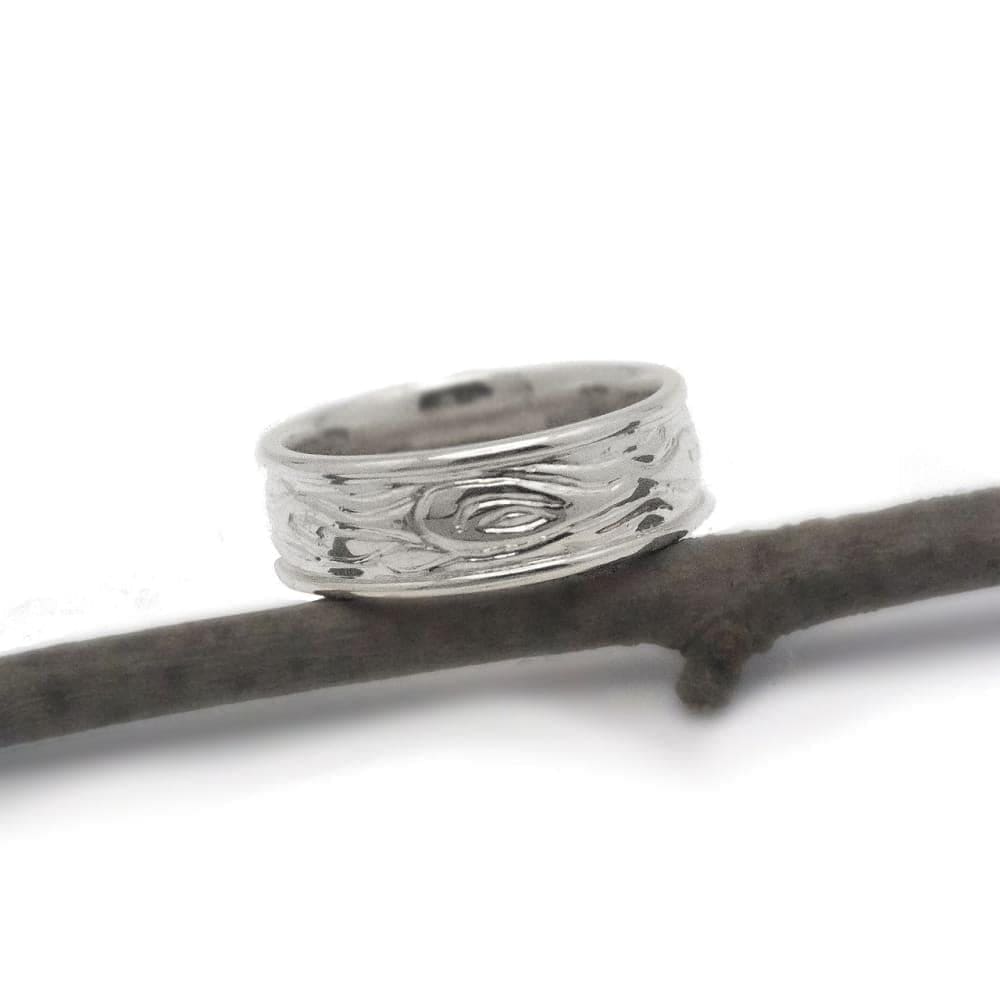 Into The Woods - Tree Bark Wide Wedding Band