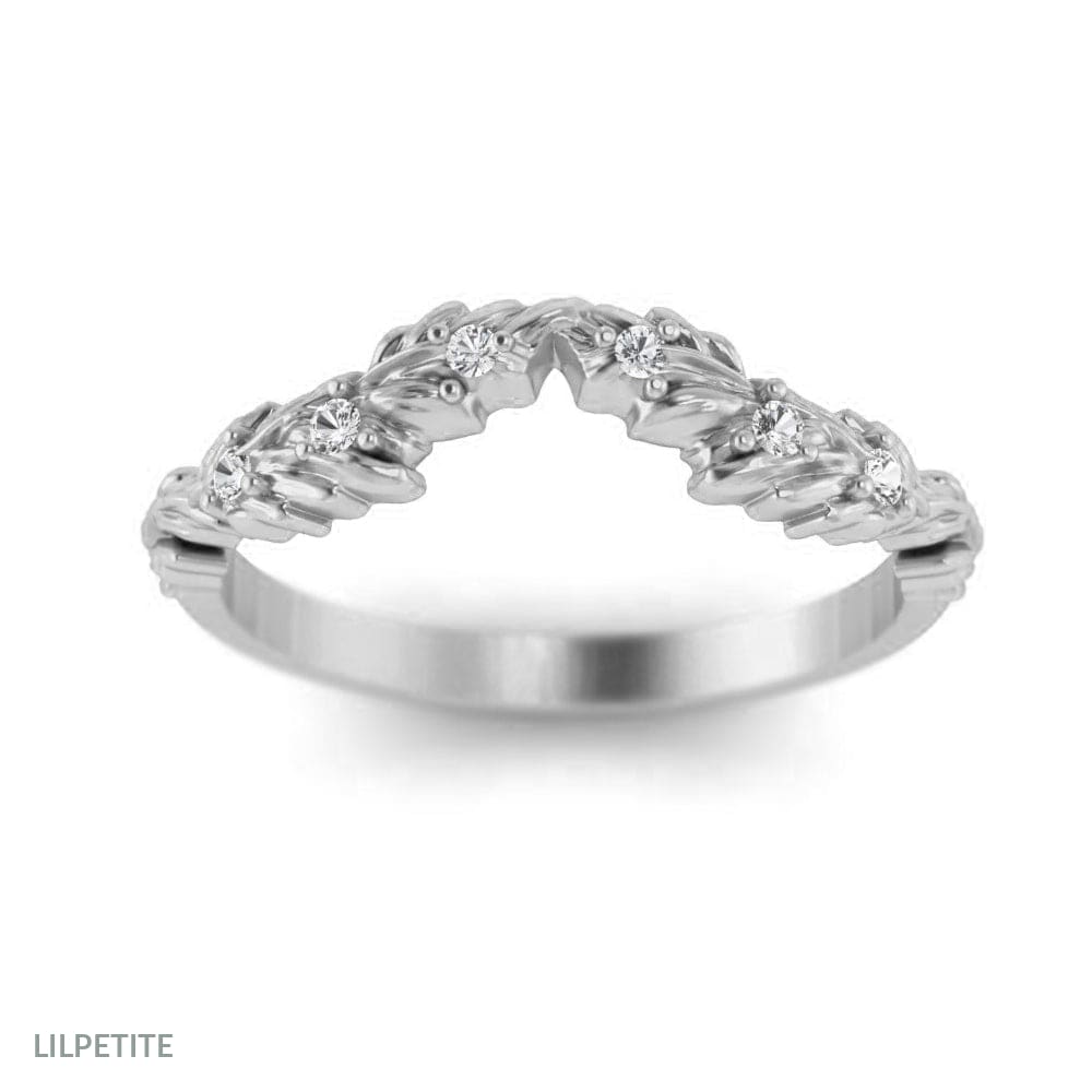 Kyrith - Stacking Curved Leaves Diamond Ring Stacking