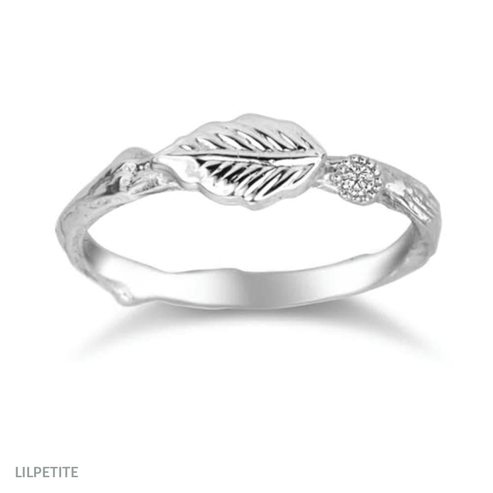 Leaf Diamond Twig Ring