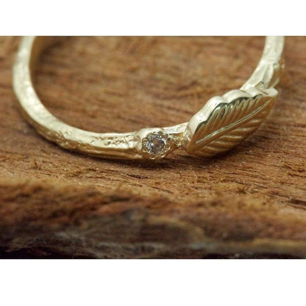 Leaf Diamond Twig Ring