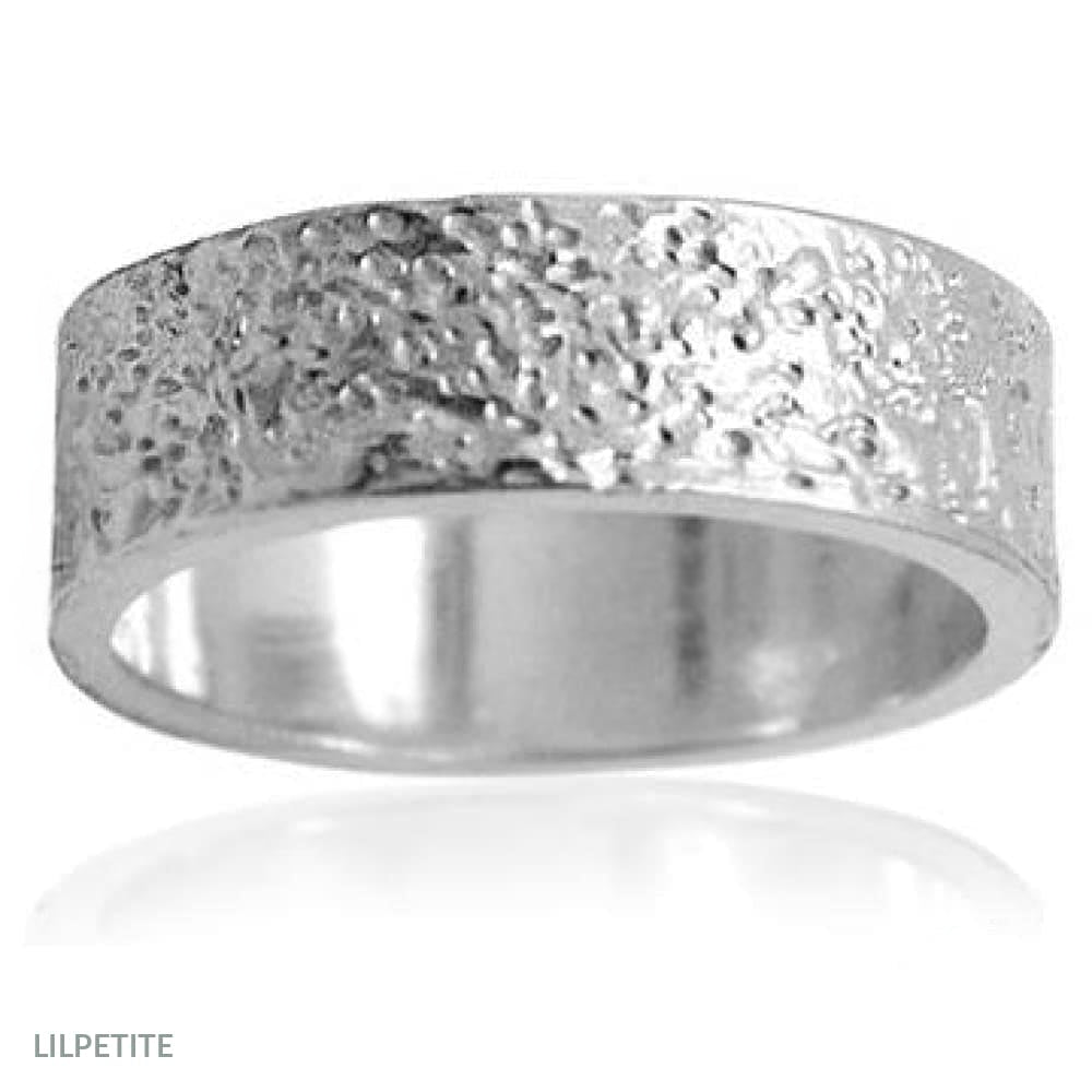 Moon Texture Wedding Band - LilPetite jewelry 
