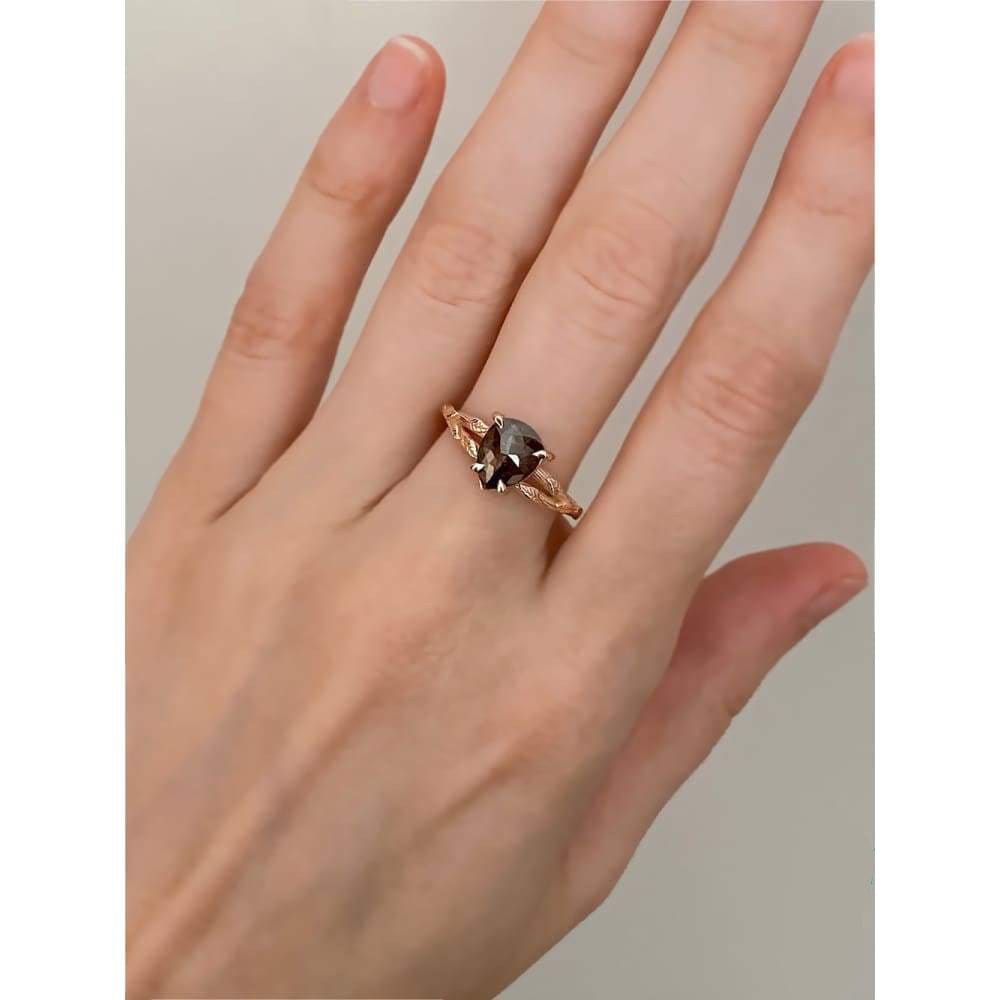 SALE- Rose cut brown diamond ring