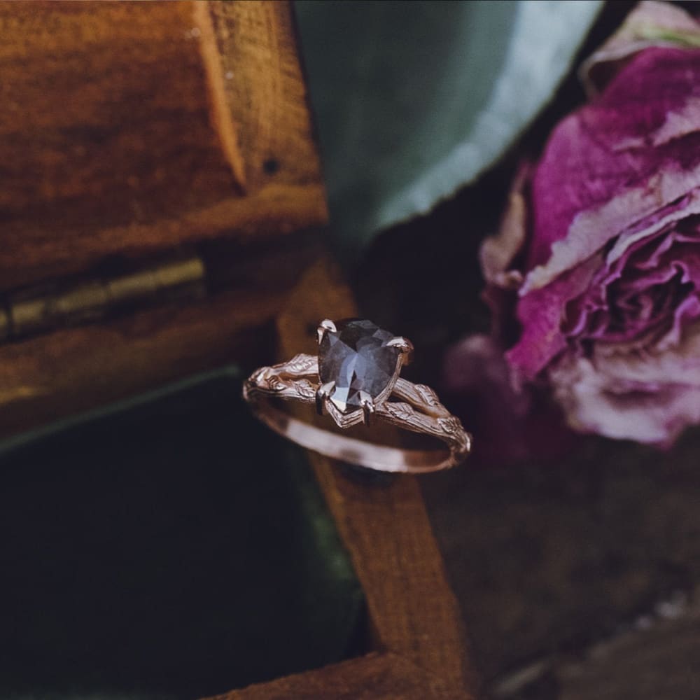 SALE- Rose cut brown diamond ring