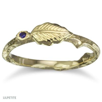 Sapphire Leaf Ring