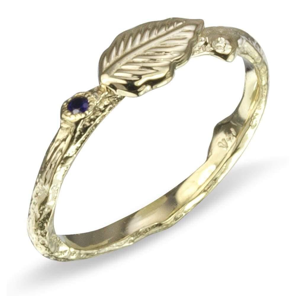 Sapphire Leaf Ring