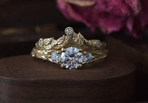 nature bridal set rings