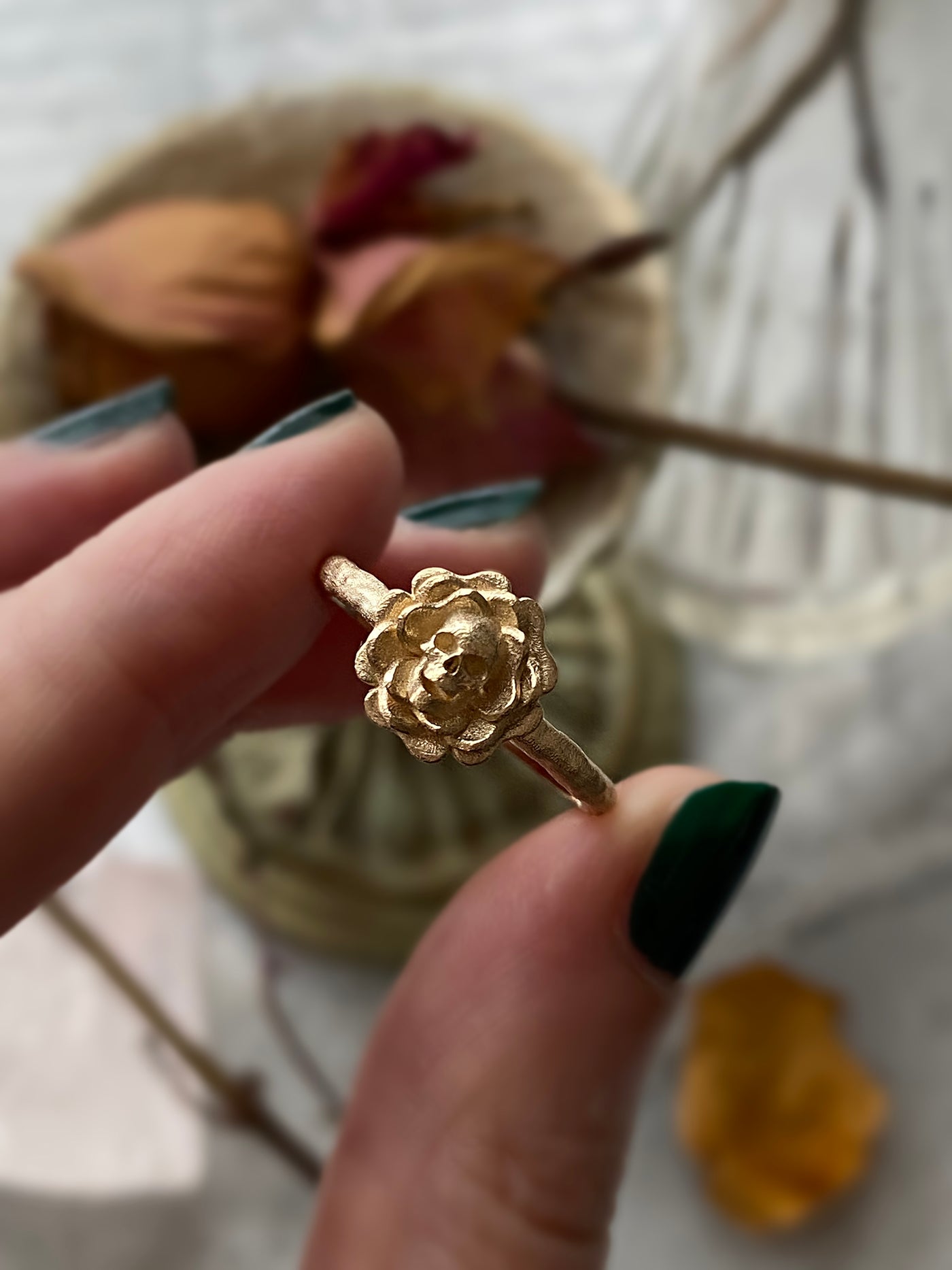 Skull Flower Ring - LilPetite 