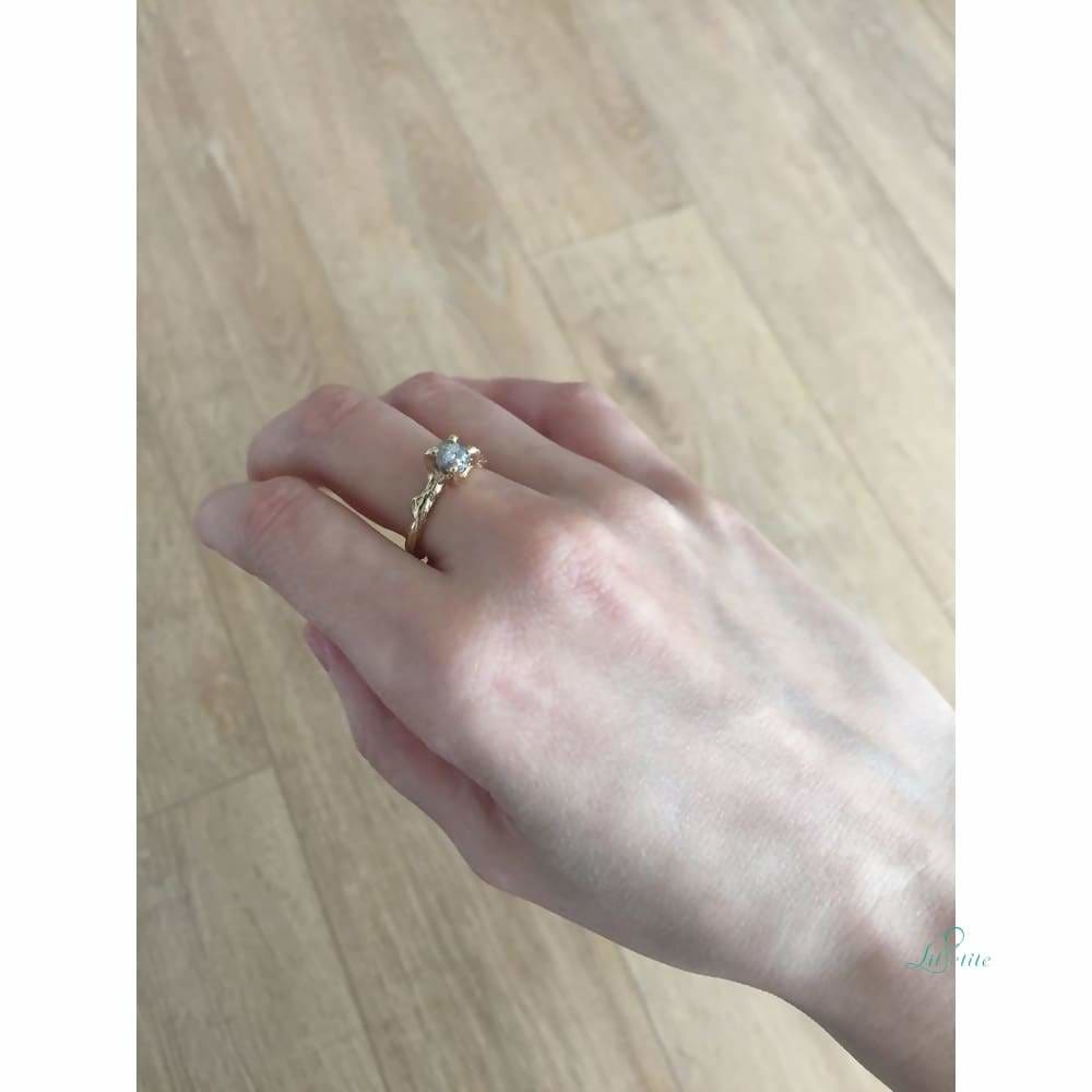 Rough Grey Diamond Ring