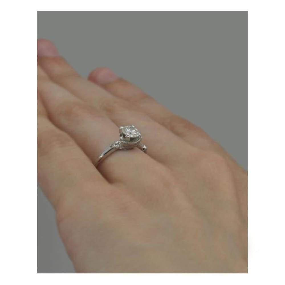 Leaf branch - Leaf engagement ring, twig gold ring