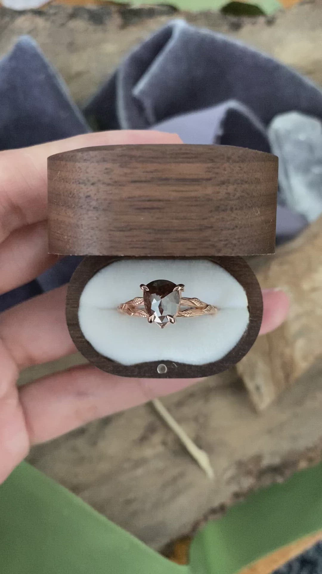 Rose cut brown diamond ring