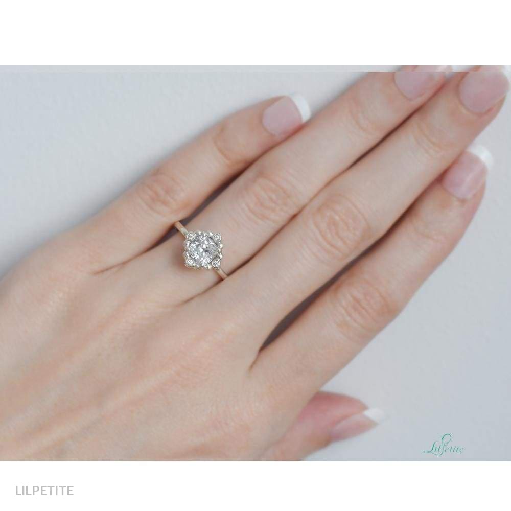 Adin - halo cushion ring