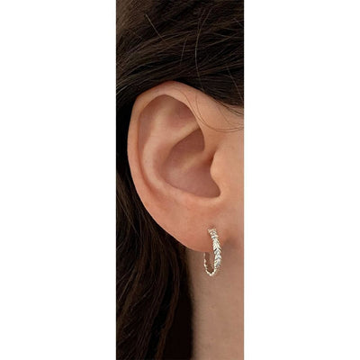 Aita - small hoop leaf earrings
