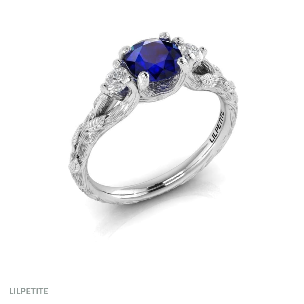 Three-stone-Sapphire-engagement-ring