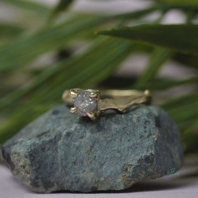 Rough Grey Diamond Ring