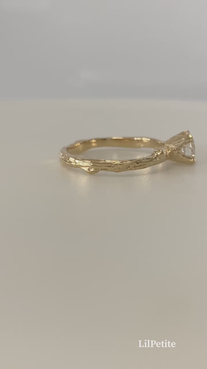 Simple Nature Inspired Engagement Ring (Twig Band)