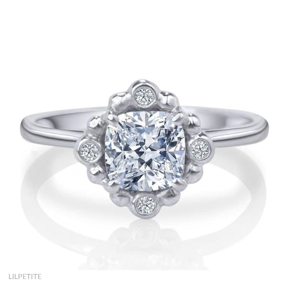 Adin - halo cushion ring