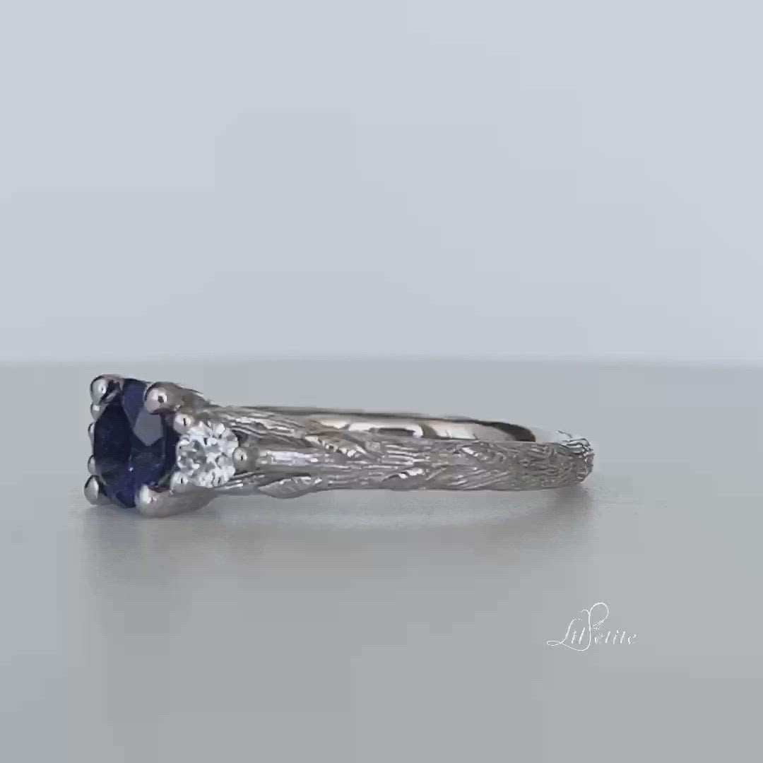 Three-stone-Sapphire-engagement-ring